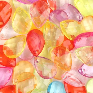 Cuentas sueltas acrílicas facetadas en forma de diamante/en forma de gota, cuentas colgantes transparentes para hacer collares Diy, fabricación de joyas - Product Image 3