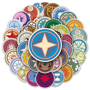 50 pezzi di fabbrica diretta materiale in PVC impermeabile cerchio magico adesivo <span class=keywords><strong>per</strong></span> tazza di acqua altoparlante armadio adesivi decorativi - Product Image 5