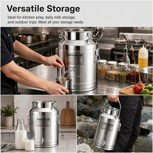 Contenitore per <span class=keywords><strong>Latte</strong></span> in Acciaio Inox SUS304 Grado Alimentare, Serbatoio Ermetico con Rubinetto per <span class=keywords><strong>Latte</strong></span>, Olio, Vino e Miele - Product Image 6