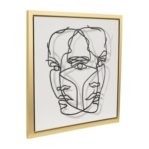 Quadro moderno su tela con cornice squadrata, elegante design con volto, per soggiorno o sala da pranzo. - Product Image 1