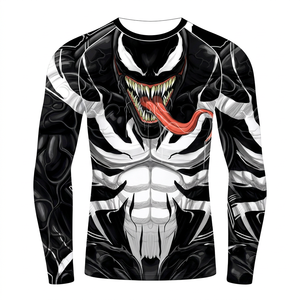เสื้อคอมเพรสชั่นแขนยาวสำหรับผู้ชาย วัยผู้ใหญ่ สำหรับ BJJ MMA ผลิตจากวัสดุเป็นมิตรต่อสิ่งแวดล้อม น้ำหนัก 220 กรัม โพลีเอสเตอร์/สแปนเด็กซ์ ลายพิมพ์ Venom Support ด้วยเทคนิค Heat-Transfer - Product Image 1