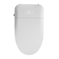 WC intelligent automatique monobloc en céramique, à poser au sol, avec cuvette allongée, siphon en S, siège chauffant et télécommande, fonction bidet