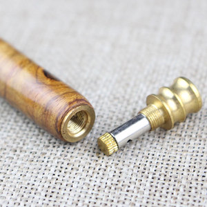 ไปป์สูบยาสูบไม้พะยูงไหหลำ แบบตรง ปลายทองแดง พกพาสะดวก สำหรับใช้ในบ้าน - Product Image 2