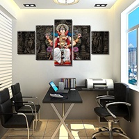 Art mural 3D HD du dieu hindou indien Ganesha l'éléphant, peinture sur toile non encadrée pour la décoration du salon