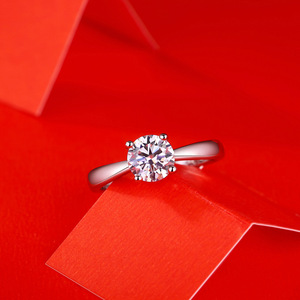 Anillo de Plata de Ley 925 con Diamante Moissanita de 1ct, Color D, Claridad VVS, Engaste de Garra, Ajustable, para Mujer - Product Image 5