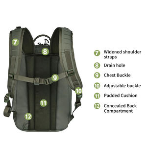 Mochila Táctica de Nailon 500D para Hombre, Compatible con Laptops de 12.6-15.6 Pulgadas, Bolsa Diaria para Exteriores, Senderismo, Caza y Running - Product Image 6