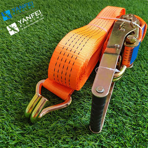 50mm 5T 9mヘビーデューティ牽引トラック格納式ラチェットタイダウンラッシングストラップポリエステル素材ダブルJフック - Product Image 5