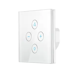 Interruptor de parede inteligente, tuya smart life eu wifi smart life/tuya app remoto para ventilador light compatível com alexa