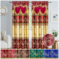 Panneau de Rideau Occultant Jacquard pour Maison et Chambre, Épais et Doublé, Belles Rideaux Géométriques Noires pour Salon