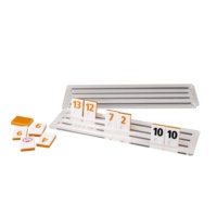 Jeu de Rummikub personnalisé de 106 tuiles en acrylique à 3 couches, orange, Mahjong israélien, cadeau juif avec étui
