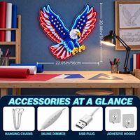 Enseigne néon Aigle en vol étoilé pour bureaux, salles de jeux, bars à domicile, lumières LED néon personnalisées, écran d'affichage électronique, cadeau