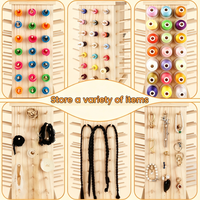 93 Bobines (DIY) 360 °   Porte-fils rotatif en bois avec compartiments de rangement intérieurs pour la couture