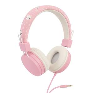 Cuffie SC ECOMMERCE Super Carine Rosa e Bianche a Forma di Gattino Regolabili per Bambine Compatibili con Cellulari e Smartphone Modello P47M - Product Image 1