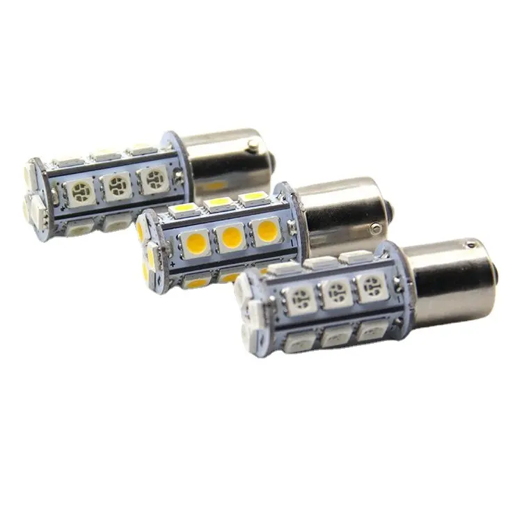 ไฟรถยนต์แสงสีขาวอบอุ่น1156 5050 18SMD สัญญาณไฟเลี้ยว LED เบรคถอยหลัง