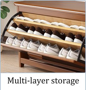 <span class=keywords><strong>Meuble</strong></span> de maison au design unique, <span class=keywords><strong>banc</strong></span> en bois avec tiroir et étagère de rangement, armoire à chaussures à 3 niveaux pour le salon et l'entrée - Product Image 3