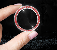 Tombol Start Satu Klik Kristal Mobil, Cincin Dekorasi Berlian Imitasi, Cincin Interior, Satu Klik, Tombol Start Stop, Mesin