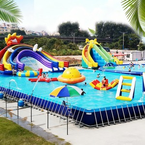 Piscine à cadre en acier pour adultes, grande piscine <span class=keywords><strong>d</strong></span>'été pour <span class=keywords><strong>parc</strong></span> <span class=keywords><strong>aquatique</strong></span>, équipement <span class=keywords><strong>d</strong></span>'amusement certifié CE, personnalisable en usine, avec fond en <span class=keywords><strong>sable</strong></span> - Product Image 2