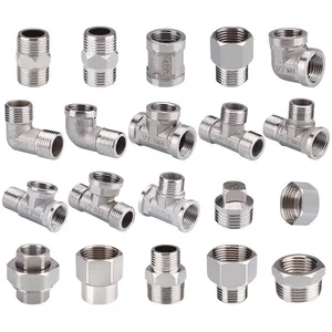 Plumbing Fitting 304 Stainless Steel SS304 Hex Nuts Lock Thin Pipe 1/4"3/8"1/2"3/4"1" 1-1/4"2''2-1/2''3''4'' BSP Female Threaded