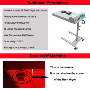 6000W 2 modos 3 niveles Serigrafía IR Flash Dryer con Sentor para Serigrafia Textil Serigrafía - Product Image 3