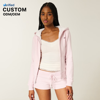 Survêtements pour femmes de haute qualité, personnalisés, décontractés, amples, respirants, écologiques, avec sweat à capuche zippé et short en coton French Terry