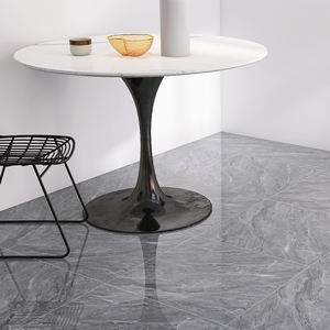 Venta caliente 600x600 Mármol pulido esmaltado brillante Azulejo gris sólido Interior Sala de estar Piso Porcelana Piso Carreaux De Sol Azulejo - Product Image 3
