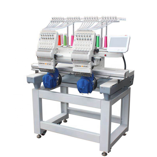 Portable Double Head Computerized Cap Embroidery Machine 1200 RPM New ARROW STAR Motor