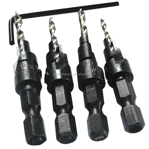 4pc HSS hexagonale vis guide tête fraisée <span class=keywords><strong>perceuse</strong></span> avec vis à bois de forage - Product Image 3