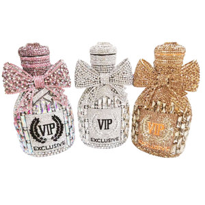 2024 sang trọng của phụ nữ pha lê ly hợp buổi tối rượu sâm banh & bia chai hình dạng Rhinestone Tiệc Túi xách cho bữa tiệc tối ví - Product Image 1