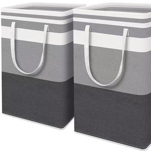 <b>Basket</b> Modern Striped Gray <b>Foldable</b> Sorting <b>Basket</b> Multifunction Wholesale Dirty Clothes Storage <b>Basket</b> - Product Image 5