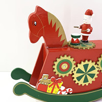 Jouets pour bébés de bonne qualité en gros, cheval à bascule, cadeaux de Noël, décoration écologique, jouet en bois, boîte à musique