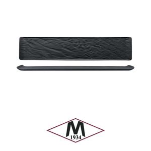 <b>Black</b> Stone Effect Serving Platter 30 × 10 cm Rectangular Porcelain M1934 - Product Image 4