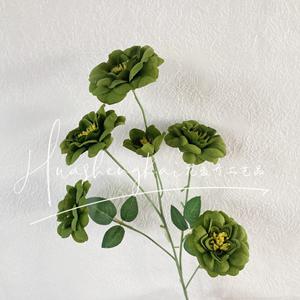 Fleurs artificielles HuaShengKai, roses bleues en soie, haute simulation, pour mariage et décoration intérieure, branche unique - Product Image 4