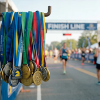 Médaille de finisseur de marathon personnalisée en alliage de zinc, créez votre propre médaille sportive en émail souple, récompenses sportives, souvenirs, médailles métalliques avec ruban