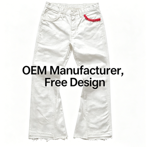 <span class=keywords><strong>Jeans</strong></span> Denim da <span class=keywords><strong>Uomo</strong></span> OEM Personalizzati Streetwear Hip Hop di Alta Qualità con Borchie, Oversize, a Gamba Larga e Svasata - Product Image 1