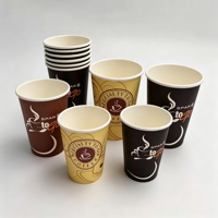 Gobelet à café en papier compostable, imperméable, à paroi simple, avec logo personnalisé imprimé, taille personnalisée, papier de qualité alimentaire écologique pour boissons chaudes