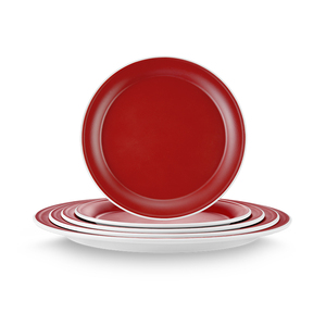 Tuyệt đẹp màu đỏ và trắng melamine đồ ăn với tấm bao gồm trong các thiết lập - Product Image 6