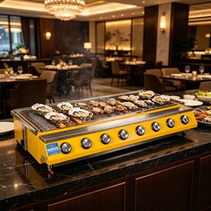 Barbecue Grill avec Contrôle de Température par Zones, Sans Fumée, Chauffage Rapide, Appareil de Cuisson pour Grillades d'Huîtres, Fruits de Mer et Crevettes - Product Image 1