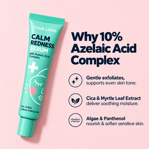 Sérum apaisant Cica Calm à 10 % d'acide azélaïque, formule végétalienne, absorption rapide, sans cruauté, apaise les rougeurs visibles et calme les peaux sensibles, ODM OEM - Product Image 3