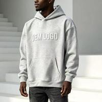 Pakaian Cetak Kustom Hoodie Pria Ukuran Besar Bahan Katun Cetak Timbul