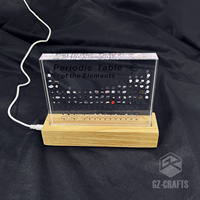 Light Up Acryl Chemical Element Table Display Klares Acryl-Perioden system mit 83 Arten realer Elemente