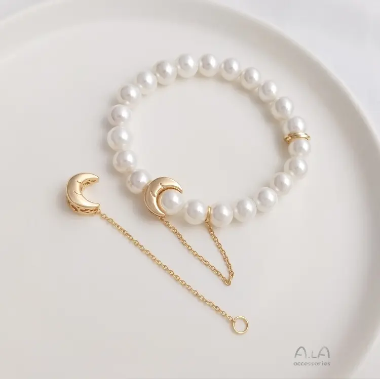 Mode Armbänder Zubehör Moon Sun Big Hole Perle Anhänger Kette DIY Perlen Armband Spacer Perlen
