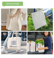 Sac fourre-tout en toile personnalisable Chuanghua, recyclable, avec motif lettres et fermeture éclair, taille moyenne, idéal pour les courses