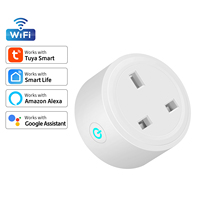 Prise Intelligente Tuya 16A WiFi, Prise Connectée Domotique, Télécommande Via Prise UK, Application Smart Life et Assistant Vocal