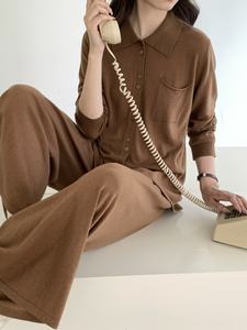 <span class=keywords><strong>Pantalon</strong></span> et <span class=keywords><strong>pantalon</strong></span> en <span class=keywords><strong>laine</strong></span> mérinos 100% de haute qualité pour femmes Design à jambes larges - Product Image 5