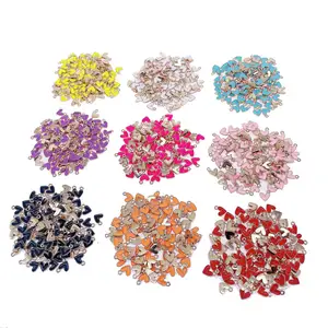 100Pcs/Lot New Popular Enamel Love Heart Charms Pendants For Jewelry Making Necklace Bracelet Earring Keychain DIY