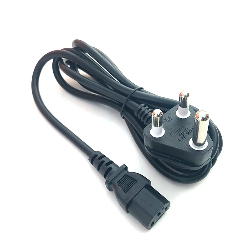 Factory 3pin South Africa and India to IEC C13/C19 power extension cord power supply electrical power cable for laptop computer