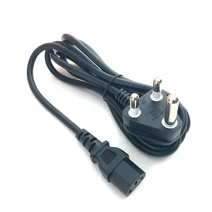 Factory 3pin South Africa and India to IEC C13/C19 power extension cord power supply electrical laptop power cable