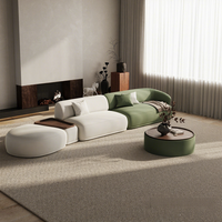 Ensemble de canapés en tissu de style italien minimaliste, luxe léger, pour salon, salon de beauté, gîte, espace de repos, réception, design incurvé créatif