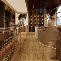 Vitrines de boulangerie en bois personnalisées en usine avec éclairage LED Solutions d'affichage de vente au détail modernes