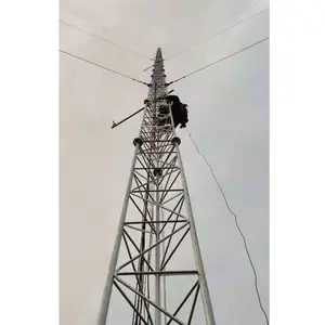 60m 70m 80m 90m 100m 110m 120m 3 legged telecommunication steel lattice cell phone guyed tower